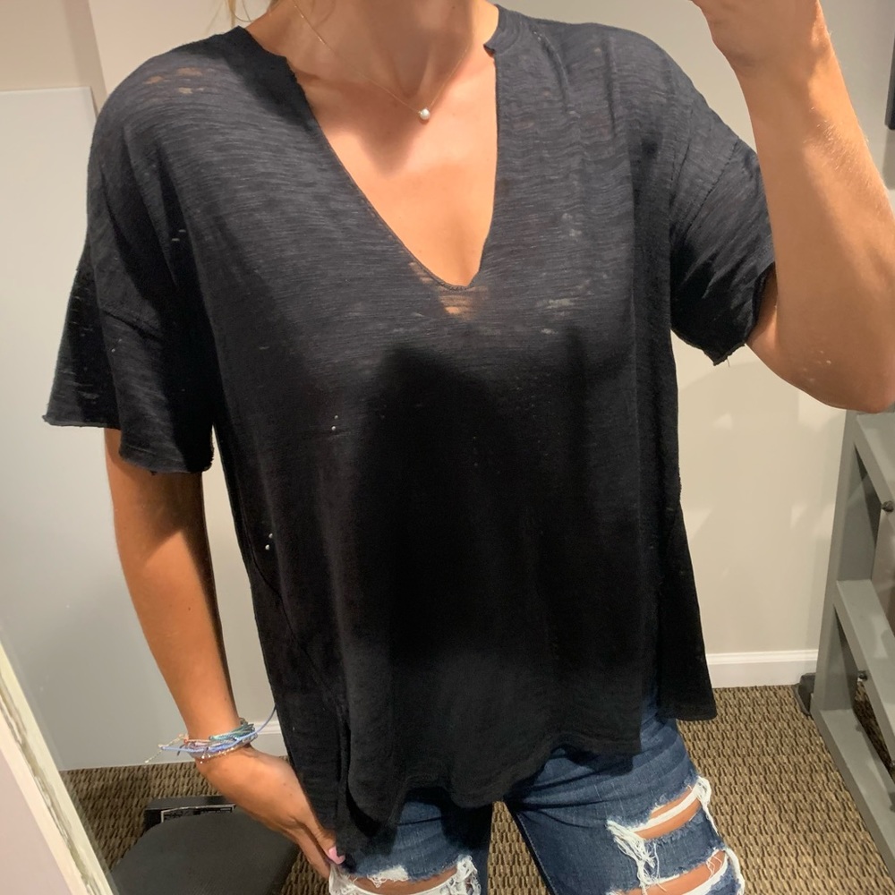 Free People Black Short Sleeve